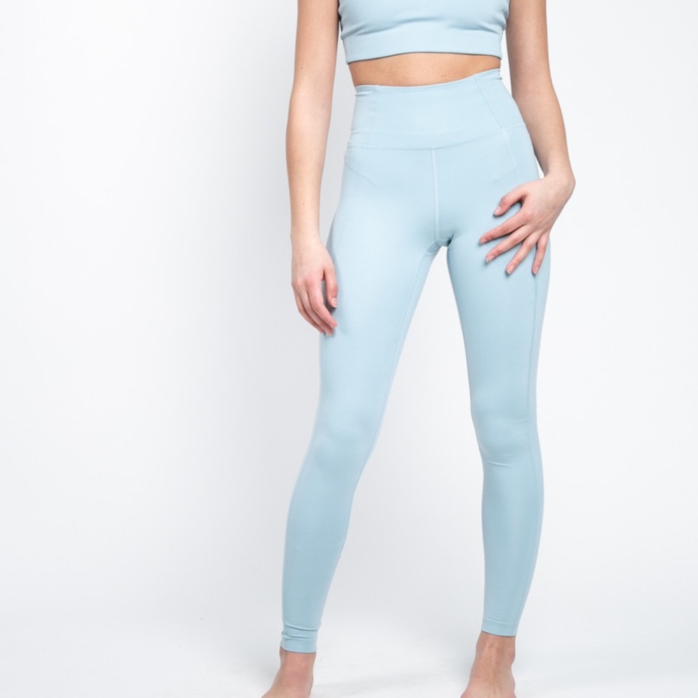 Girlfriend Collective Sky Blue High-Waisted Leggings